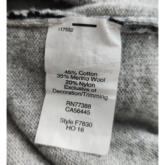 J. Crew Factory Striped Lace Teddie Sweater Long Sleeve Heather Gray Size Small - Picture 12 of 13